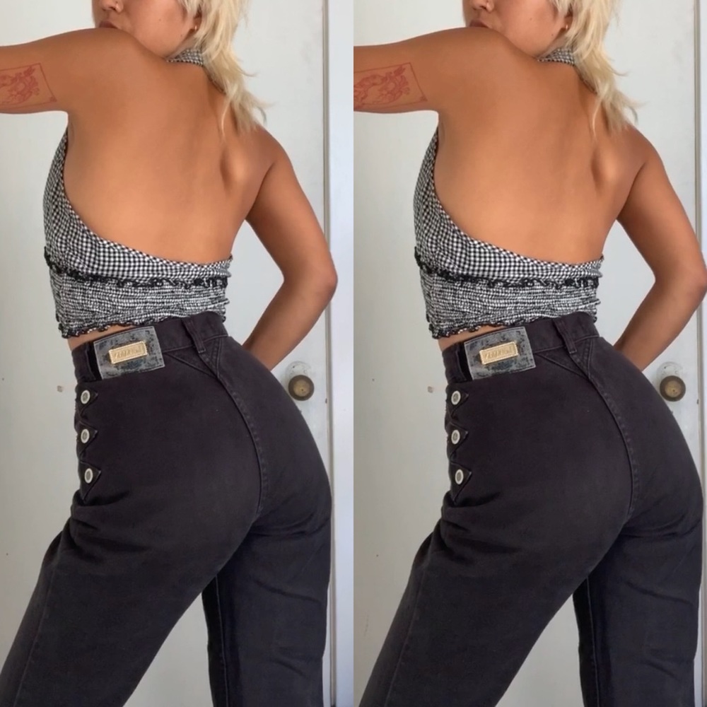 vintage black high waisted jeans